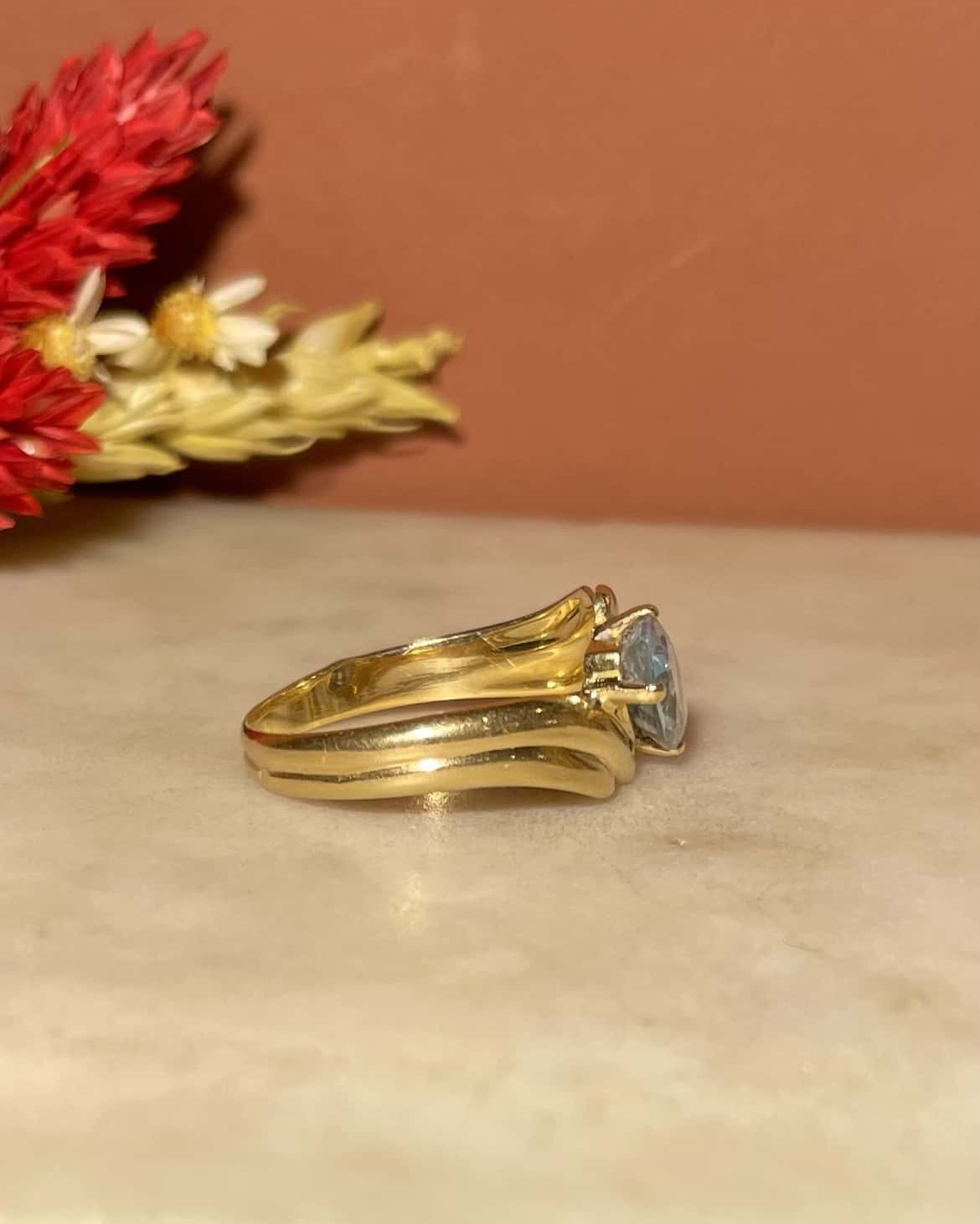 Bague Tourbillon Aigue - marine 1.30 carat &quot;Tiphaine&quot; - Elliade Paris