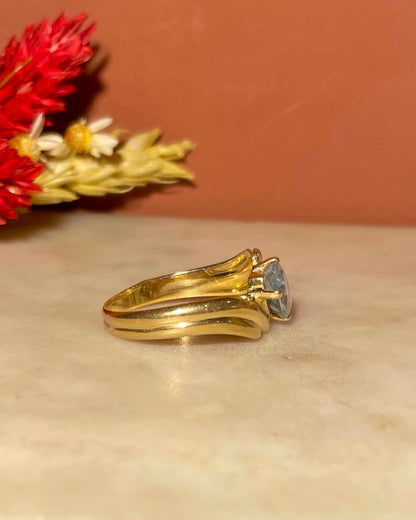 Bague Tourbillon Aigue - marine 1.30 carat &quot;Tiphaine&quot; - Elliade Paris