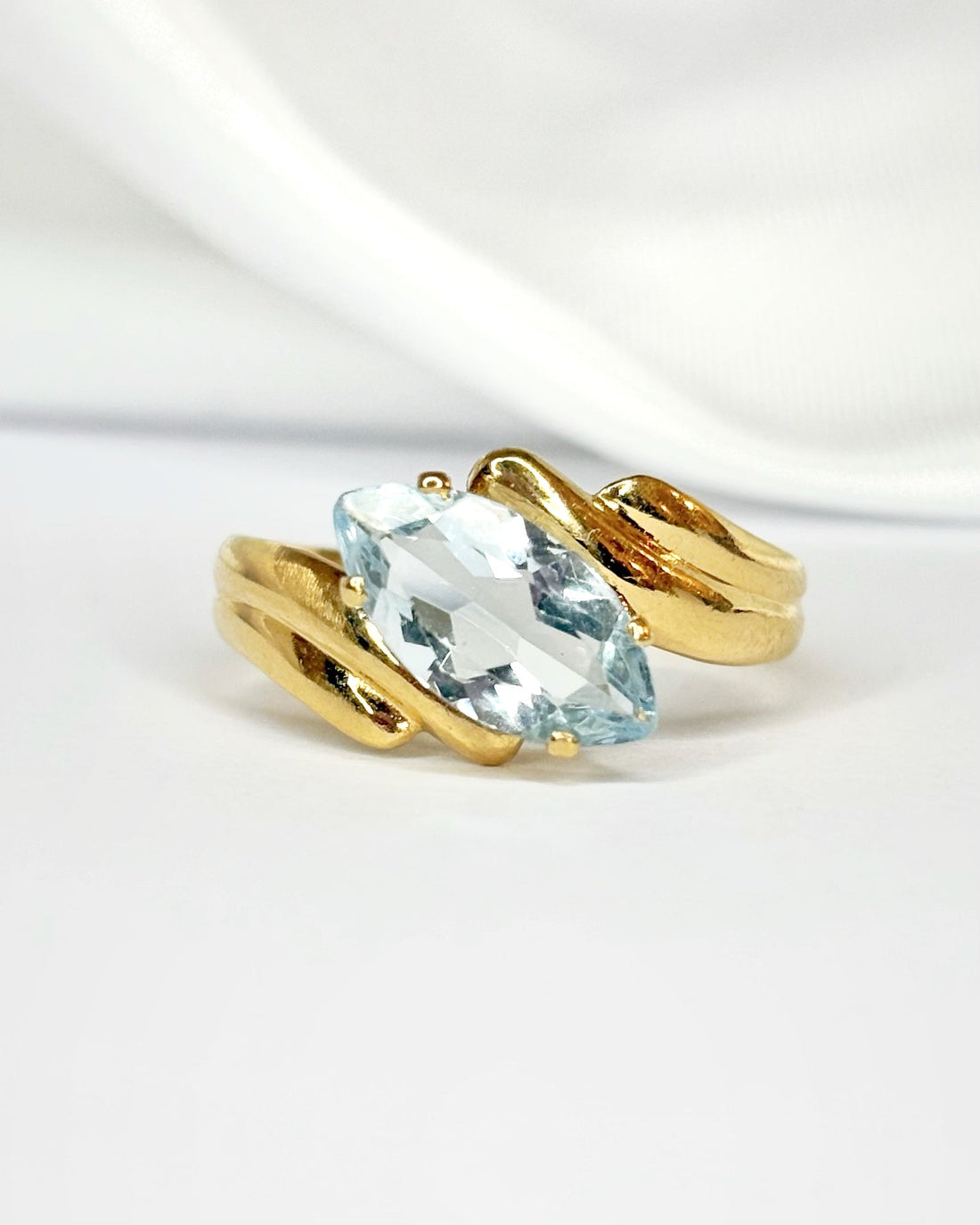 Bague Tourbillon Aigue - Marine 1.30 carat "Tiphaine" - Elliade Paris