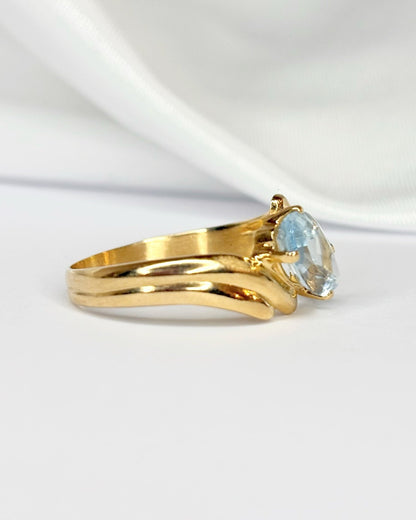 Bague Tourbillon Aigue - Marine 1.30 carat "Tiphaine" - Elliade Paris