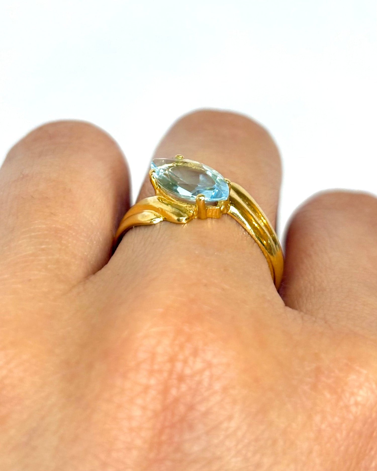 Bague Tourbillon Aigue - Marine 1.30 carat "Tiphaine" - Elliade Paris