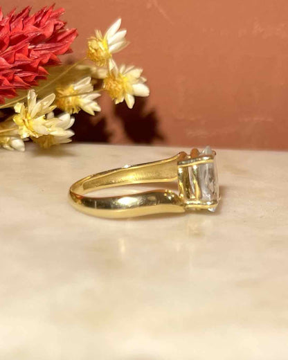 Bague tourbillon Aigue - marine 2 carats &quot;Aya&quot; - Elliade Paris