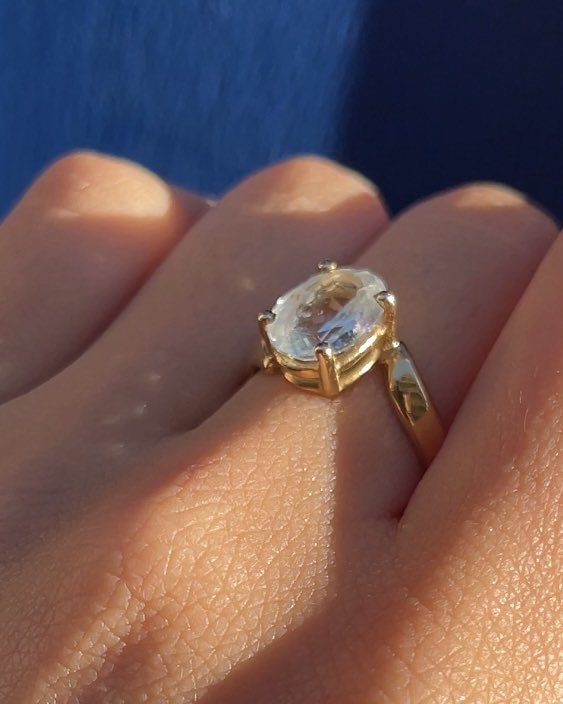 Bague tourbillon Aigue - marine 2 carats &quot;Aya&quot; - Elliade Paris