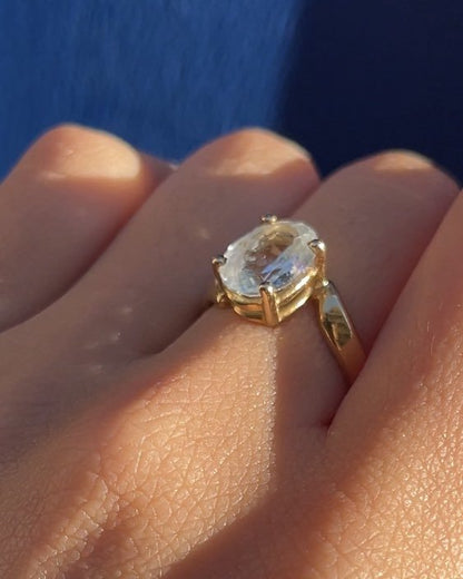 Bague tourbillon Aigue - marine 2 carats &quot;Aya&quot; - Elliade Paris
