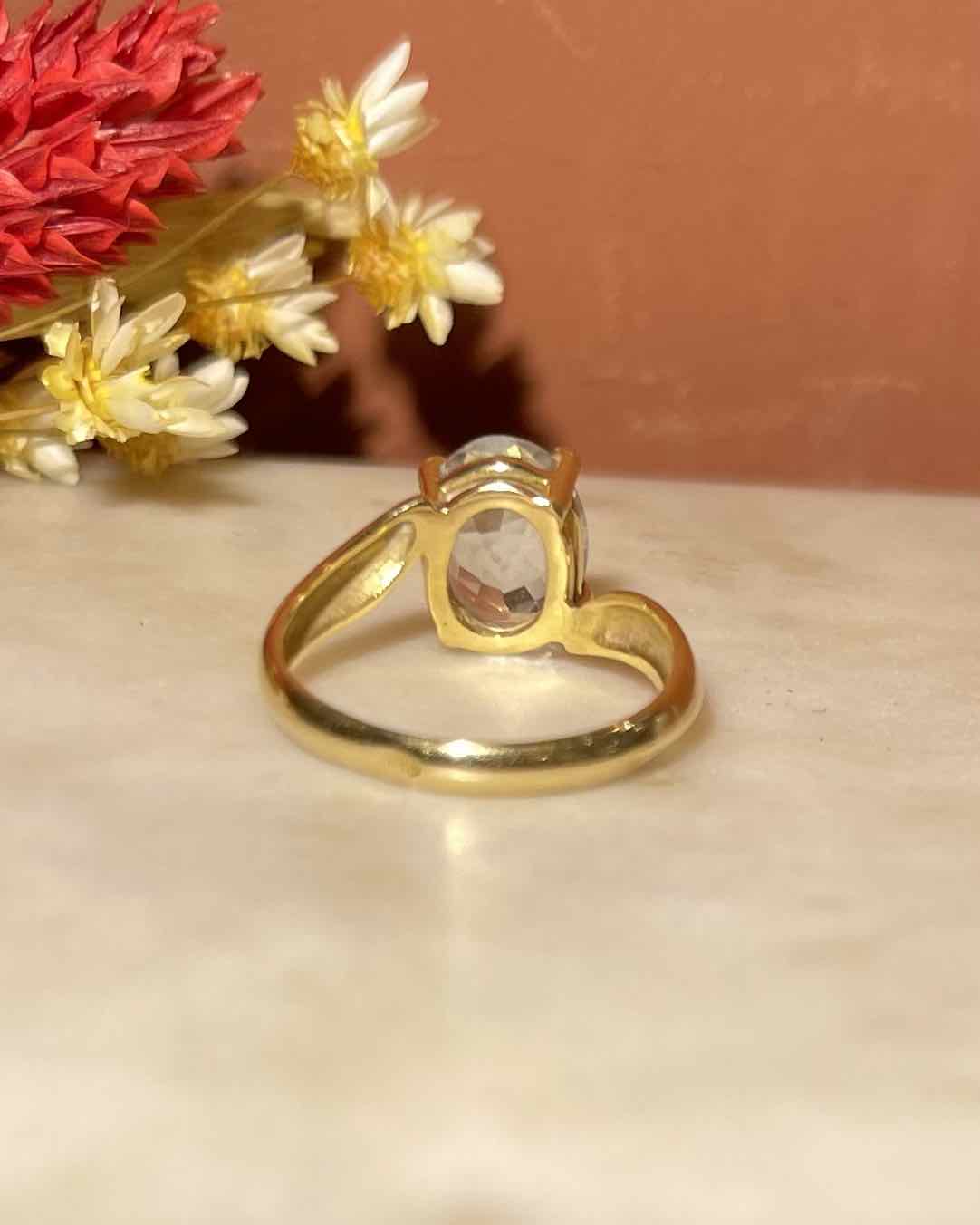 Bague tourbillon Aigue - marine 2 carats &quot;Aya&quot; - Elliade Paris
