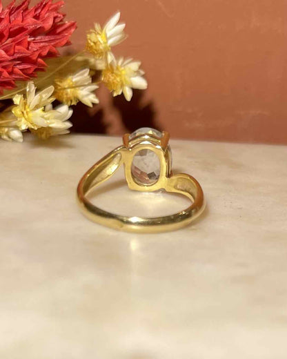 Bague tourbillon Aigue - marine 2 carats &quot;Aya&quot; - Elliade Paris