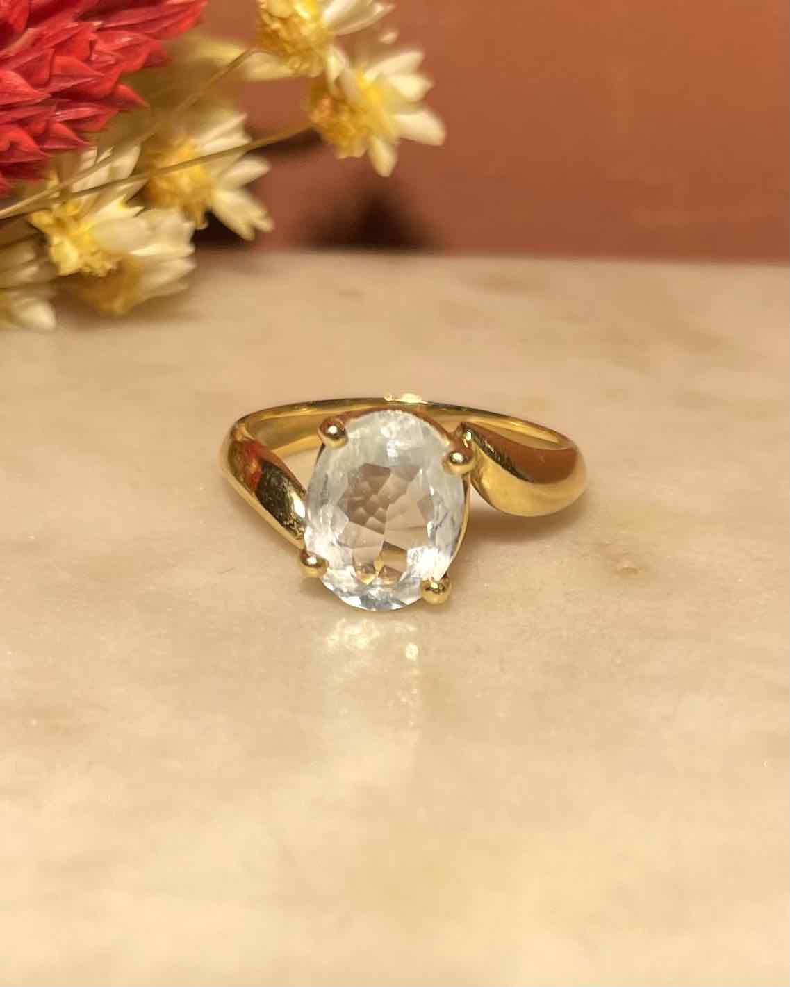 Bague tourbillon Aigue - marine 2 carats &quot;Aya&quot; - Elliade Paris