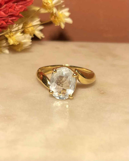 Bague tourbillon Aigue - marine 2 carats &quot;Aya&quot; - Elliade Paris