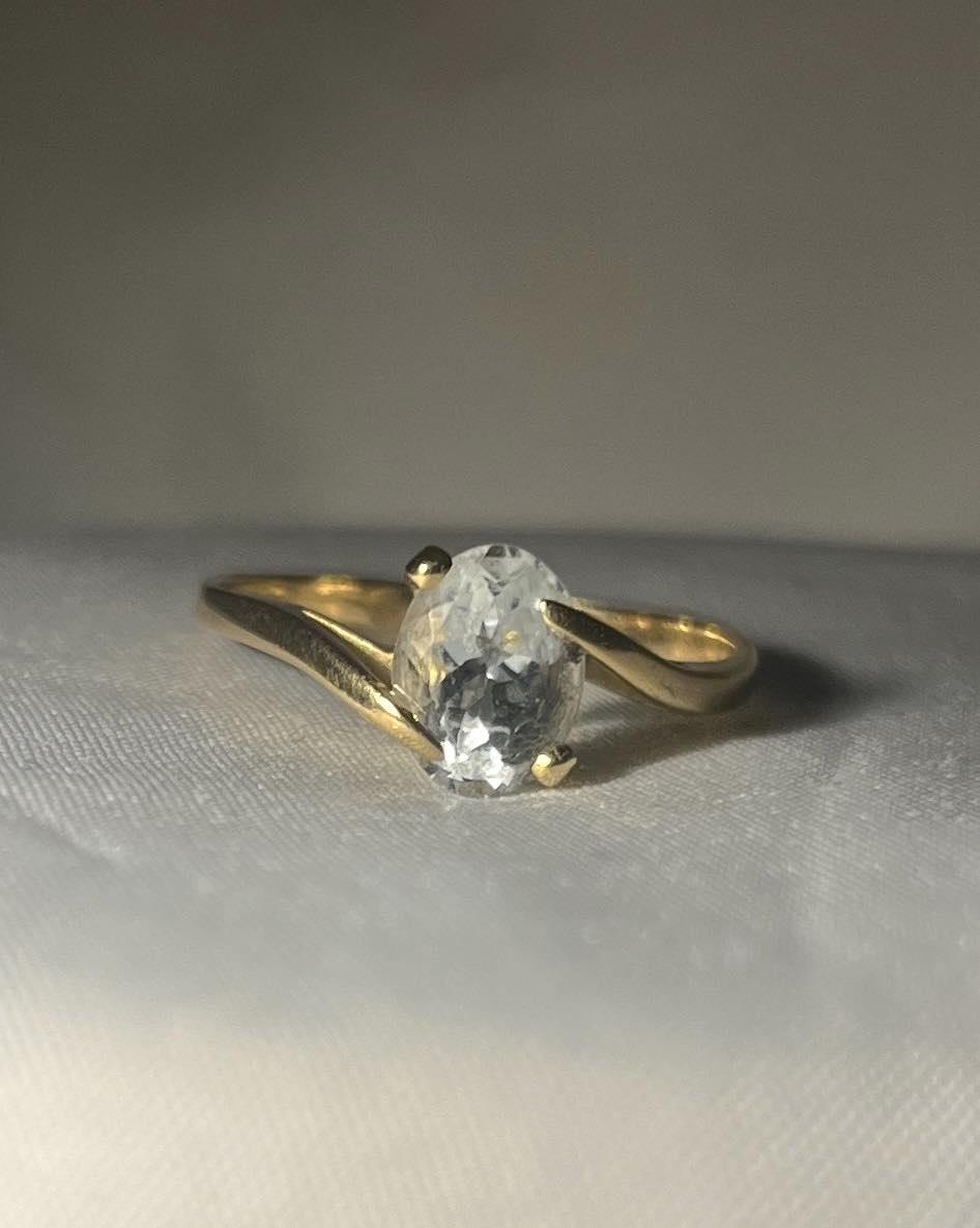 Bague tourbillon Aigue - marine "Sila" - Elliade Paris