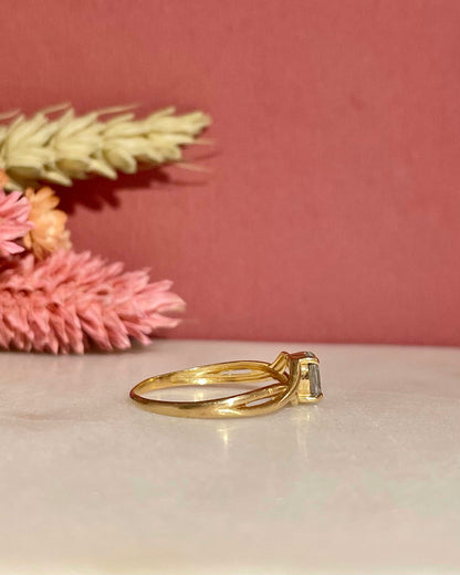 Bague Solitaire Aigue-marine Vintage &quot;Charline&quot;