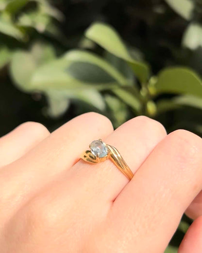 Bague Tourbillon Aigue - marine Vintage &quot;Eden&quot; - Elliade Paris