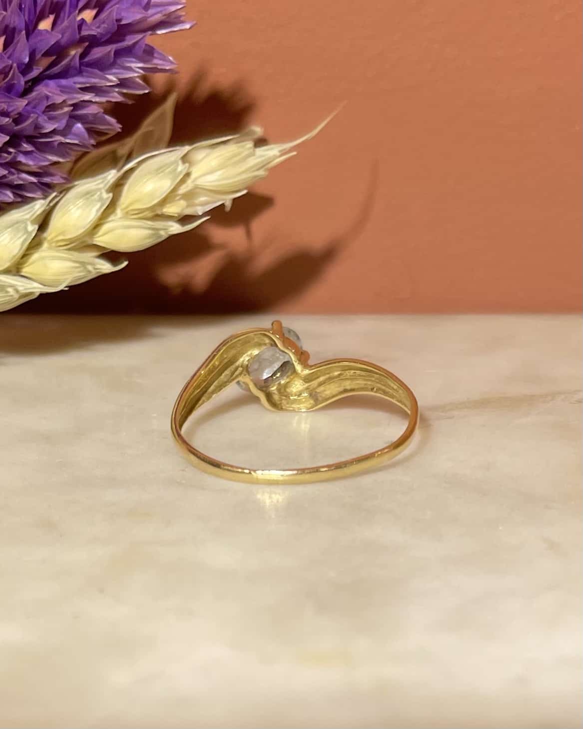 Bague Tourbillon Aigue - marine Vintage "Eden" - Elliade Paris