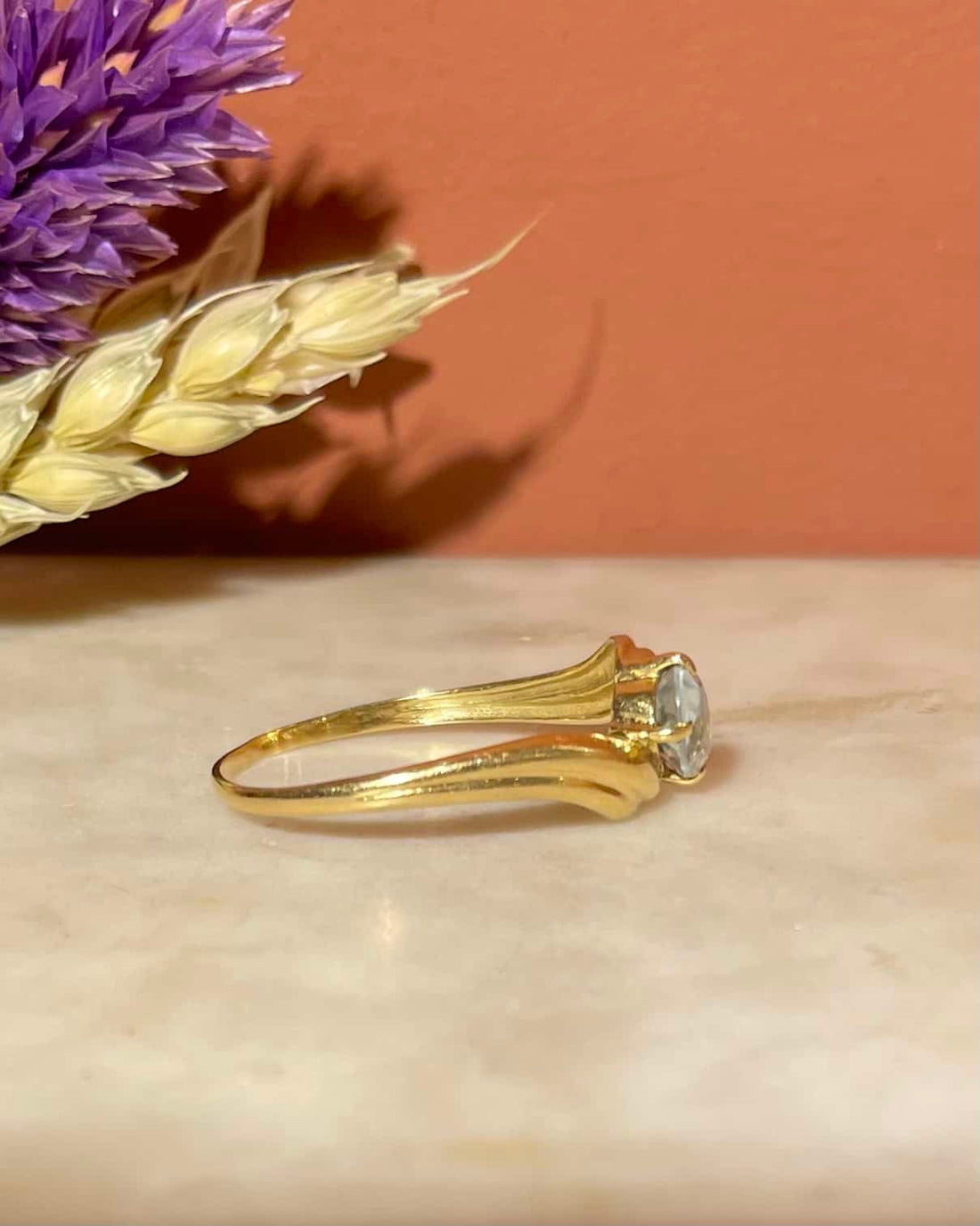 Bague Tourbillon Aigue - marine Vintage &quot;Eden&quot; - Elliade Paris