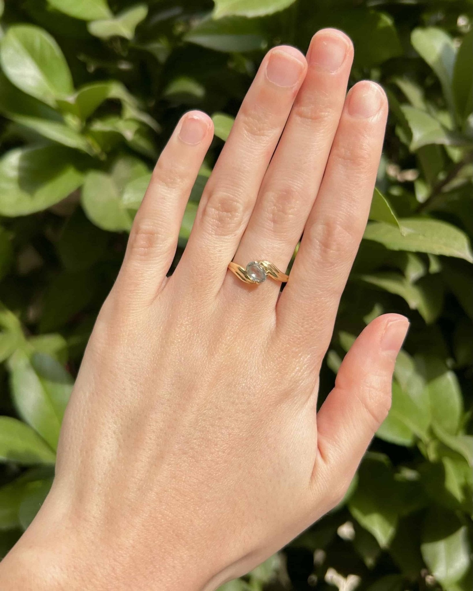 Bague Tourbillon Aigue - marine Vintage "Eden" - Elliade Paris
