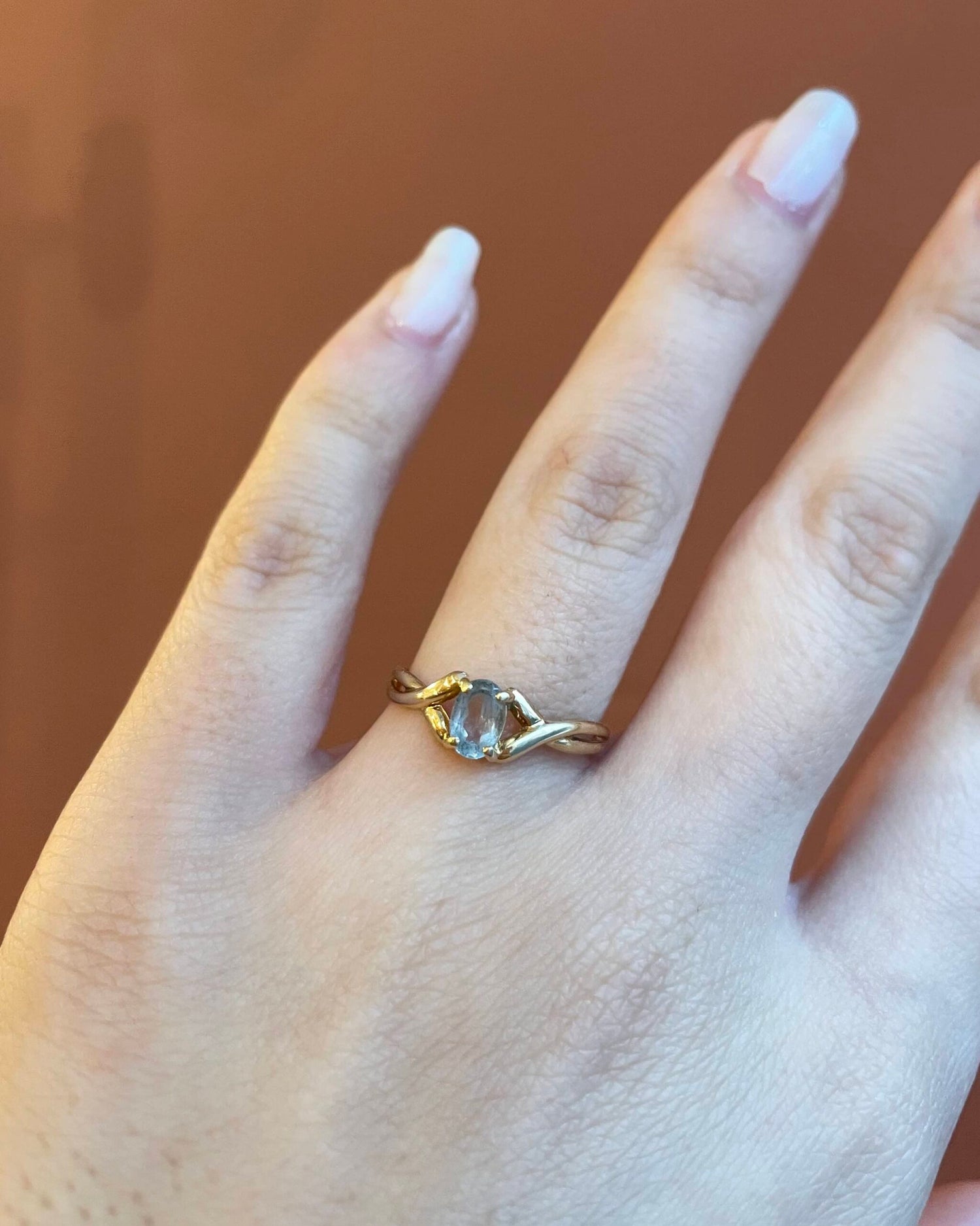 Bague Solitaire Aigue-marine Vintage &quot;Charline&quot;