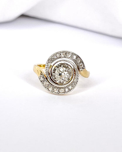 Bague Tourbillon Art - Déco 17 Diamants "Laurène" - Elliade Paris
