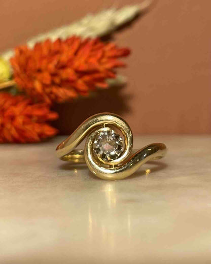 Bague Tourbillon Art - déco Diamant &quot;Jeanette&quot; - Elliade Paris