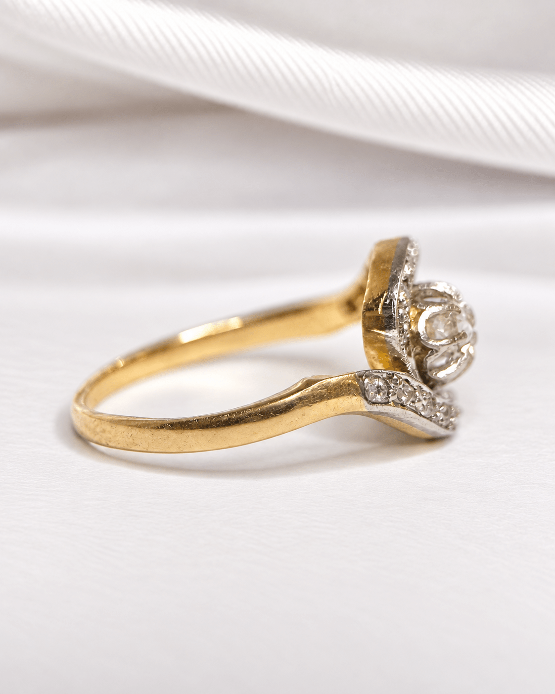 Bague Tourbillon Art-Déco Diamants 0.55 carat "Théodore" - Elliade Paris