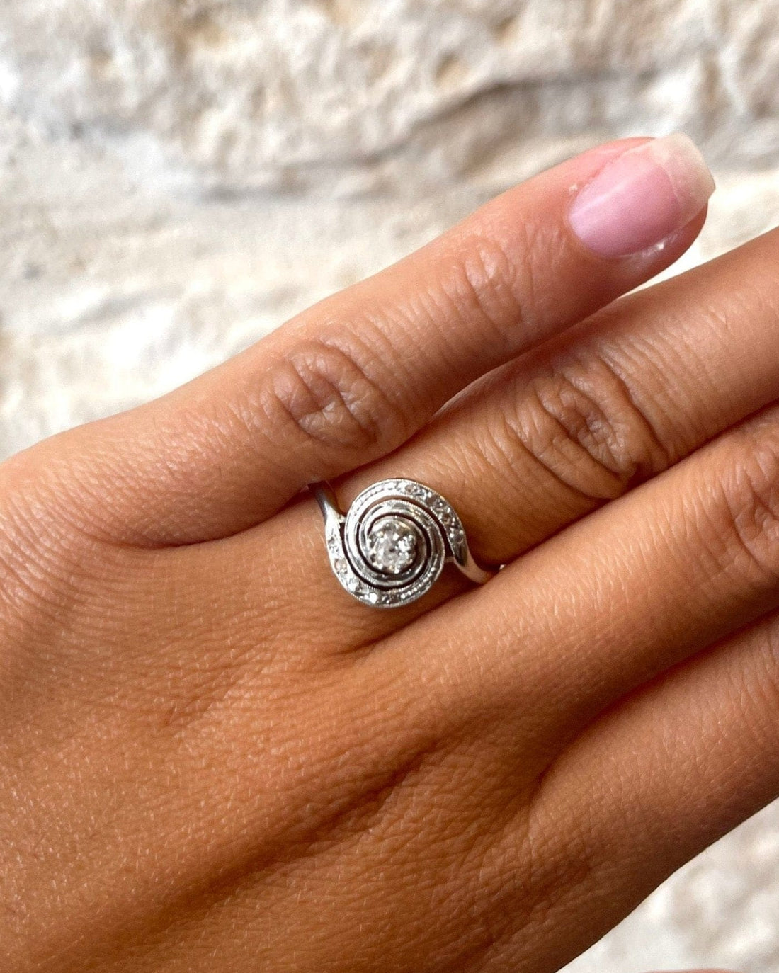 Bague Tourbillon Art - déco Diamants "Clémence" - Elliade Paris