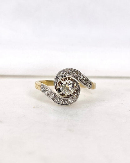 Bague Tourbillon Art Déco Diamants &quot;Éline&quot; - Elliade Paris