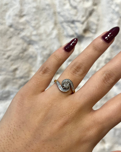 Bague Tourbillon Art Déco Diamants &quot;Éline&quot; - Elliade Paris
