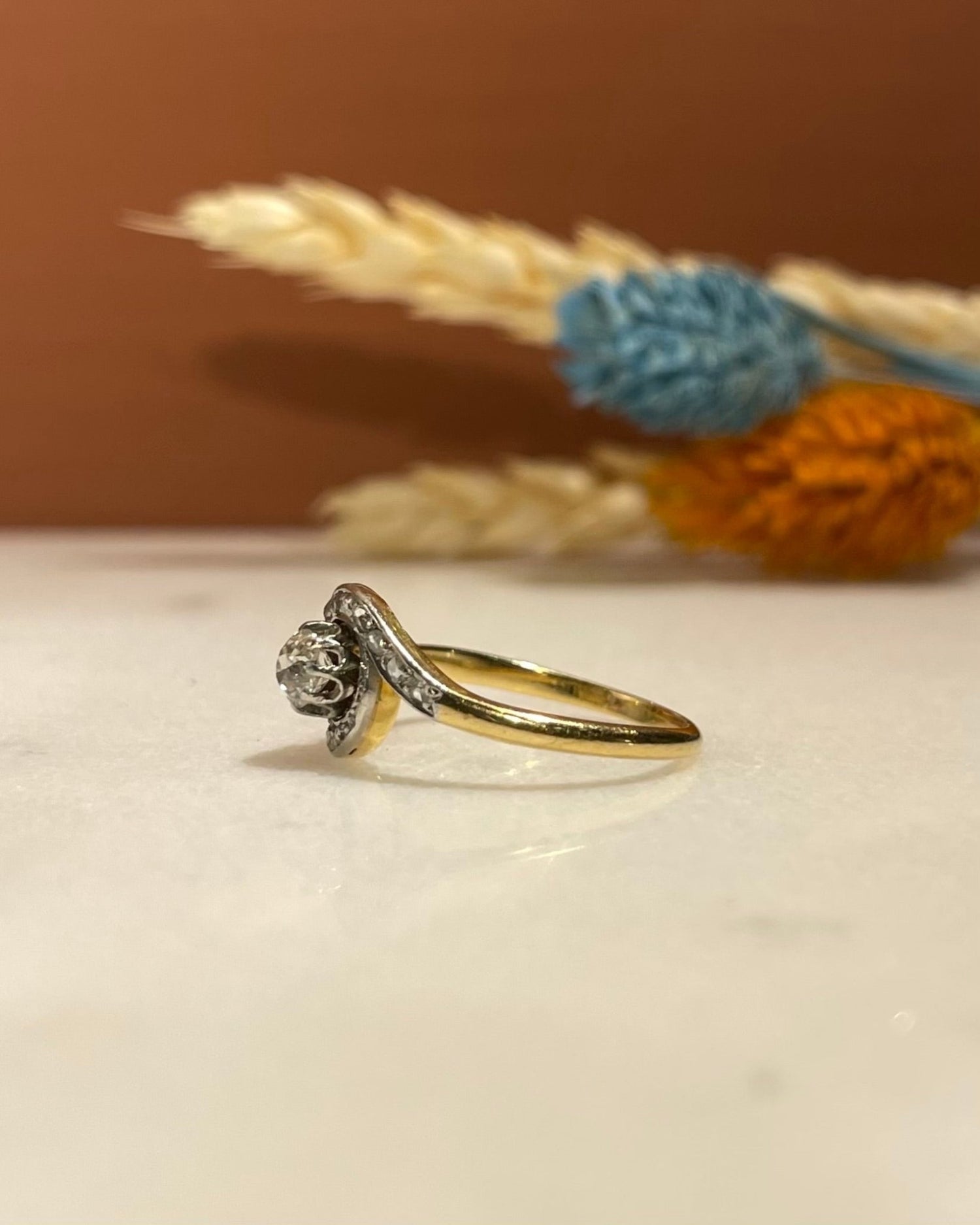 Bague Tourbillon Art - déco Diamants &quot;Gersende&quot; - Elliade Paris