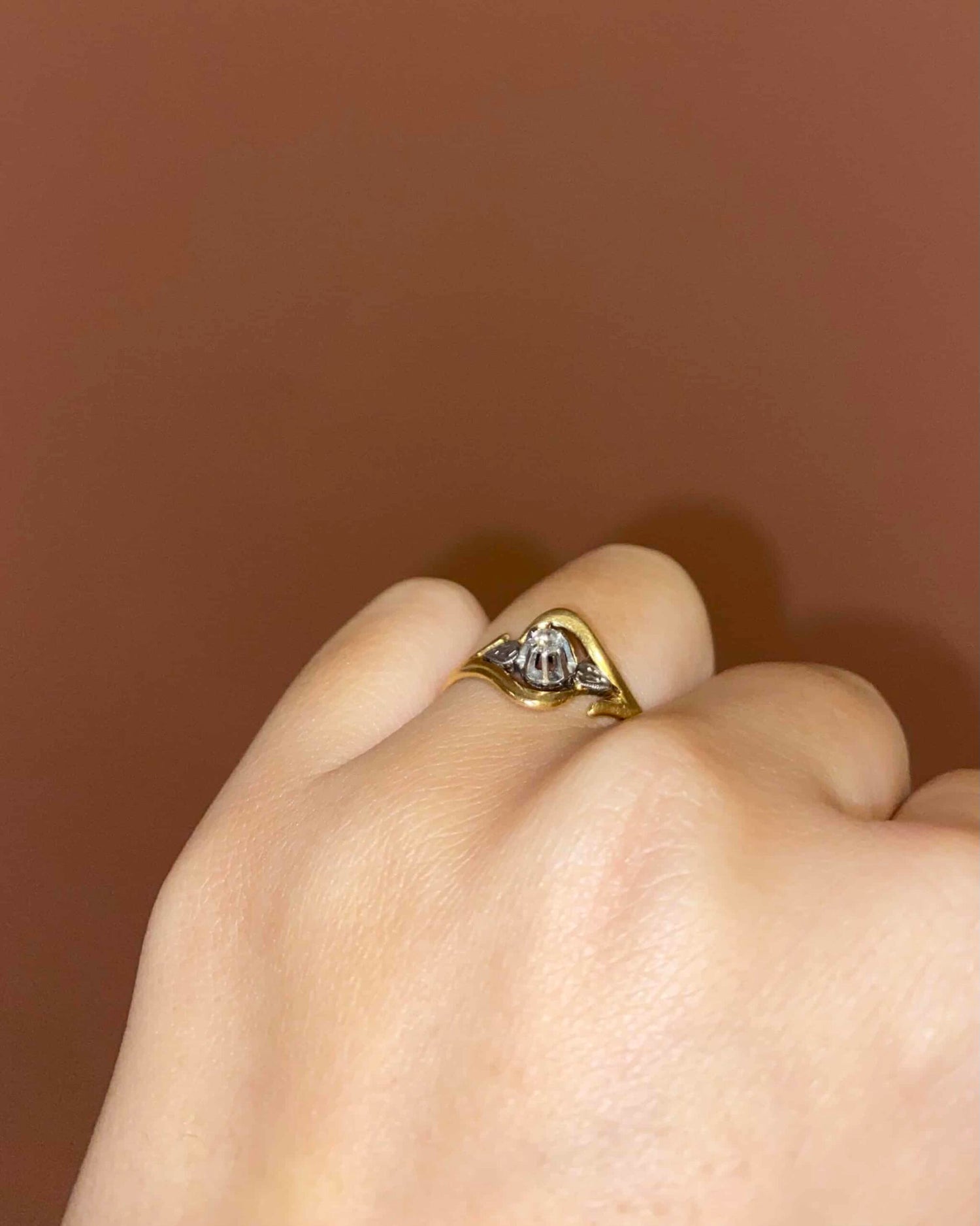 Bague Tourbillon Art-déco Diamant &quot;Cyrène&quot;