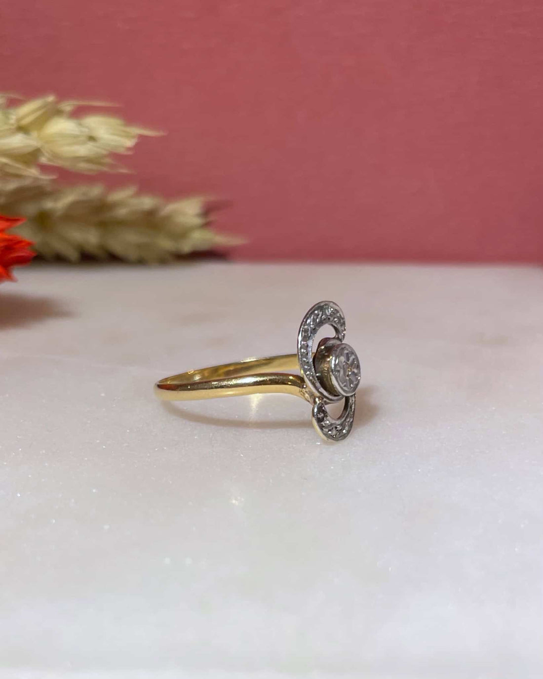Art Nouveau Diamond Tourbillon Ring &quot;Karina&quot;