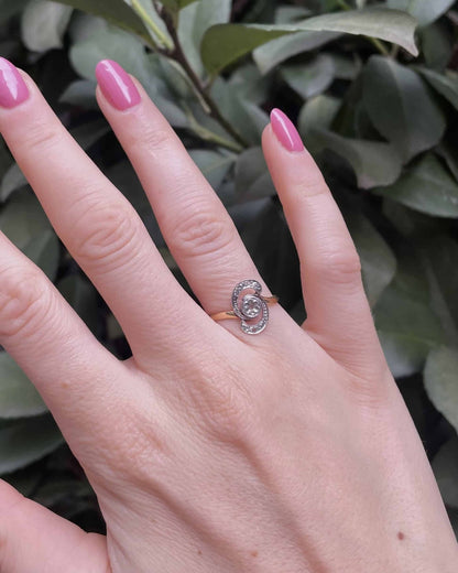 Bague Tourbillon Art - Nouveau Diamants &quot;Karina&quot; - Elliade Paris