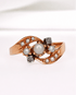 Bague Tourbillon Art Nouveau Perles & Diamants "Liliana" - Elliade Paris