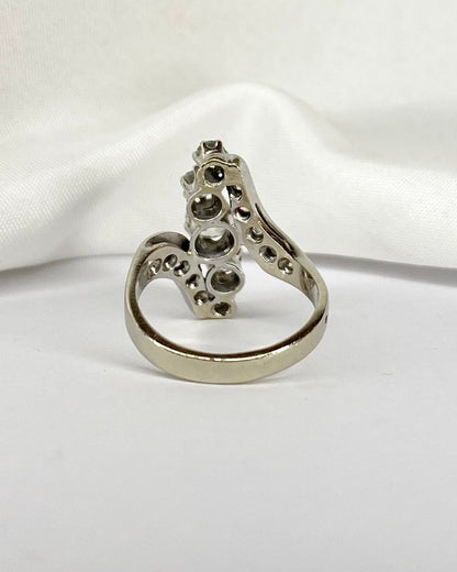 Bague Tourbillon Diamants 1.10 carat &quot;Camélia&quot; - Elliade Paris