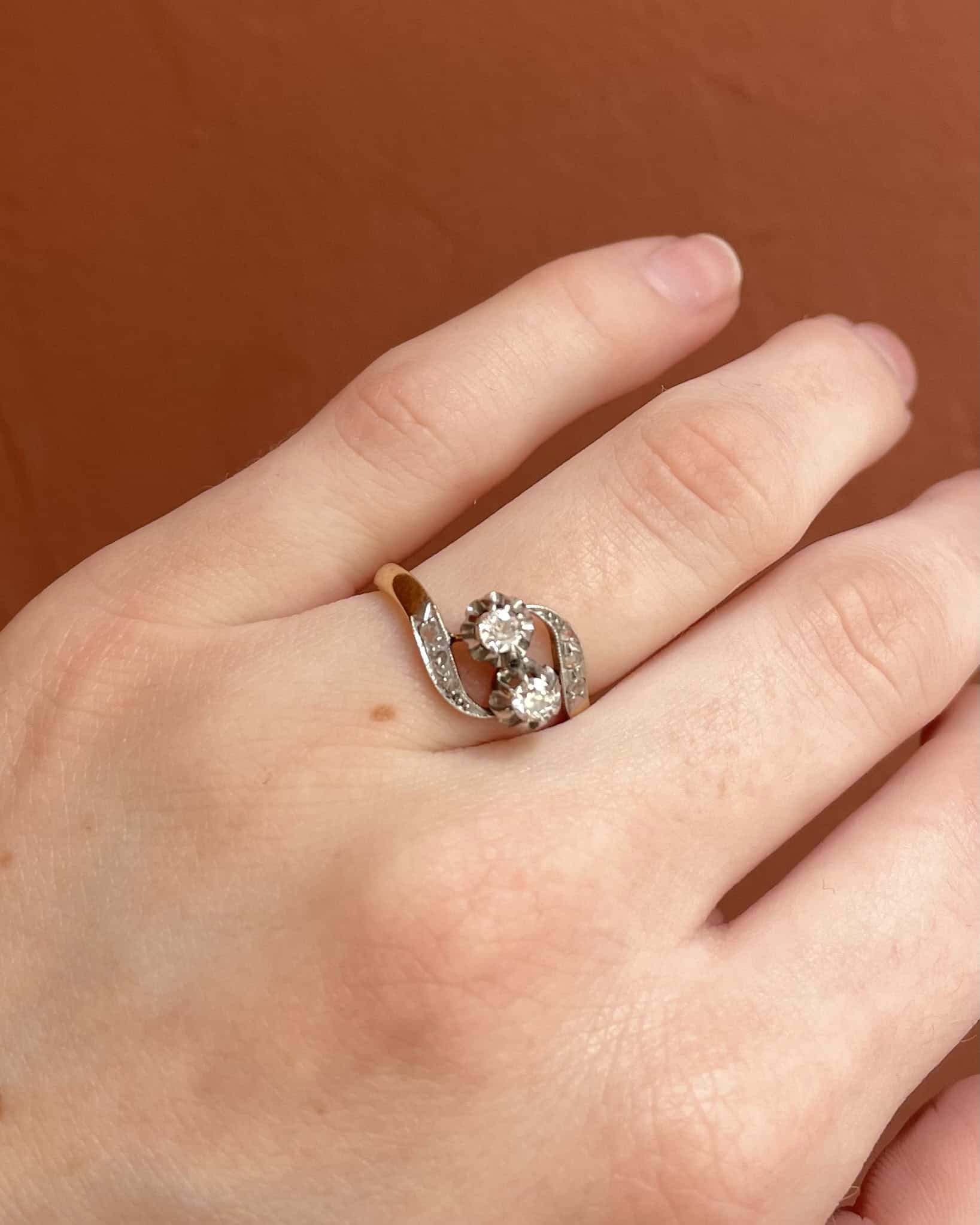 Bague Tourbillon Art-Déco 8 Diamants "Anne"
