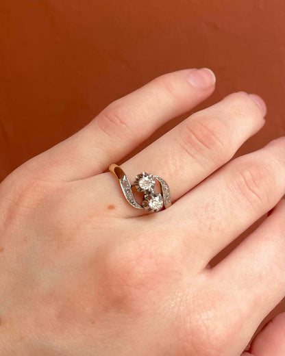 Bague Tourbillon Art-Déco 8 Diamants &quot;Anne&quot;