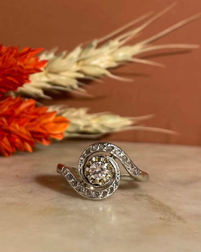Bague Vintage Tourbillon 19  Diamants &quot;Samira&quot;