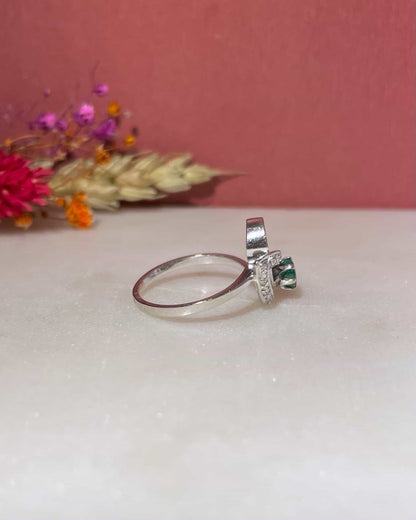 Bague Tourbillon Emeraude &amp; Diamants &quot;Hortense&quot; - Elliade Paris