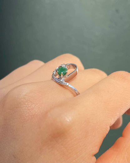 Bague Tourbillon Emeraude &amp; Diamants &quot;Hortense&quot; - Elliade Paris
