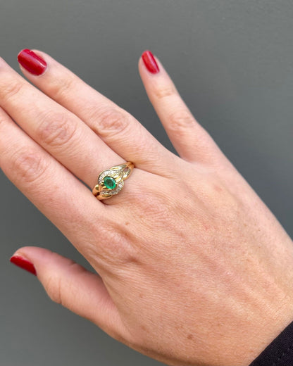 Bague Tourbillon Emeraude &amp; Diamants &quot;Jude&quot; - Elliade Paris