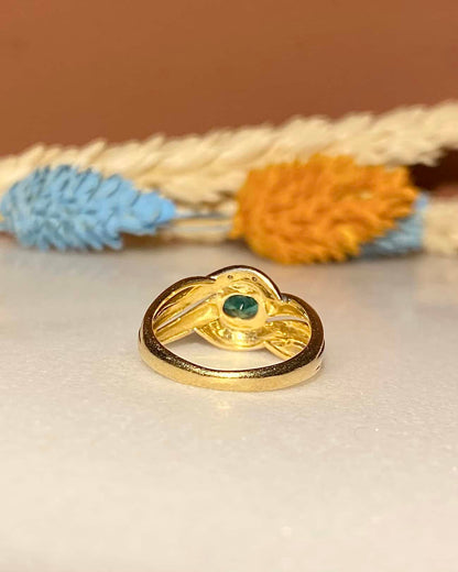Bague Tourbillon Emeraude &amp; Diamants &quot;Sabrina&quot; - Elliade Paris