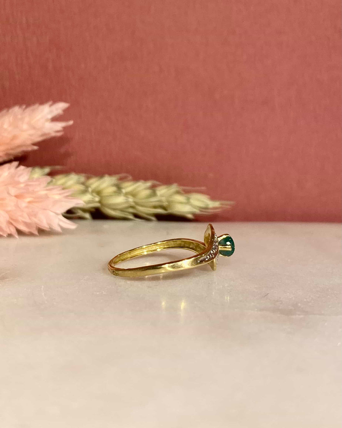 Bague Vintage Tourbillon Émeraude &quot;Iseult&quot;