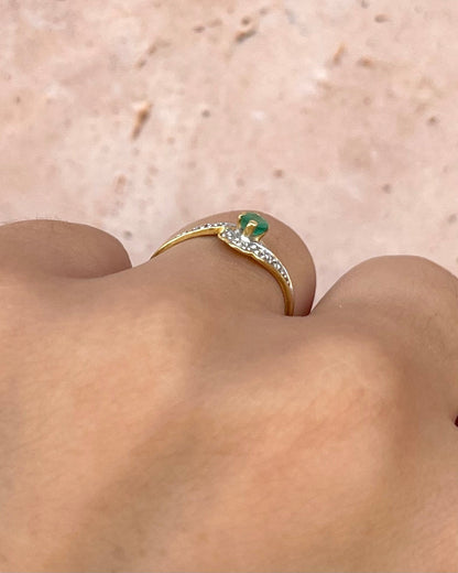Bague Tourbillon Émeraude "Iseult" - Elliade Paris