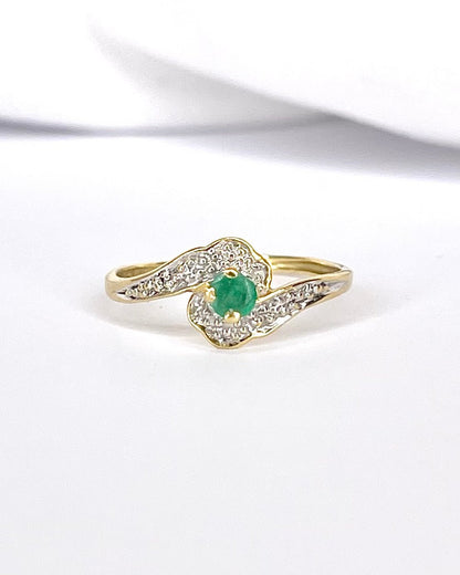 Bague Tourbillon Émeraude "Iseult" - Elliade Paris