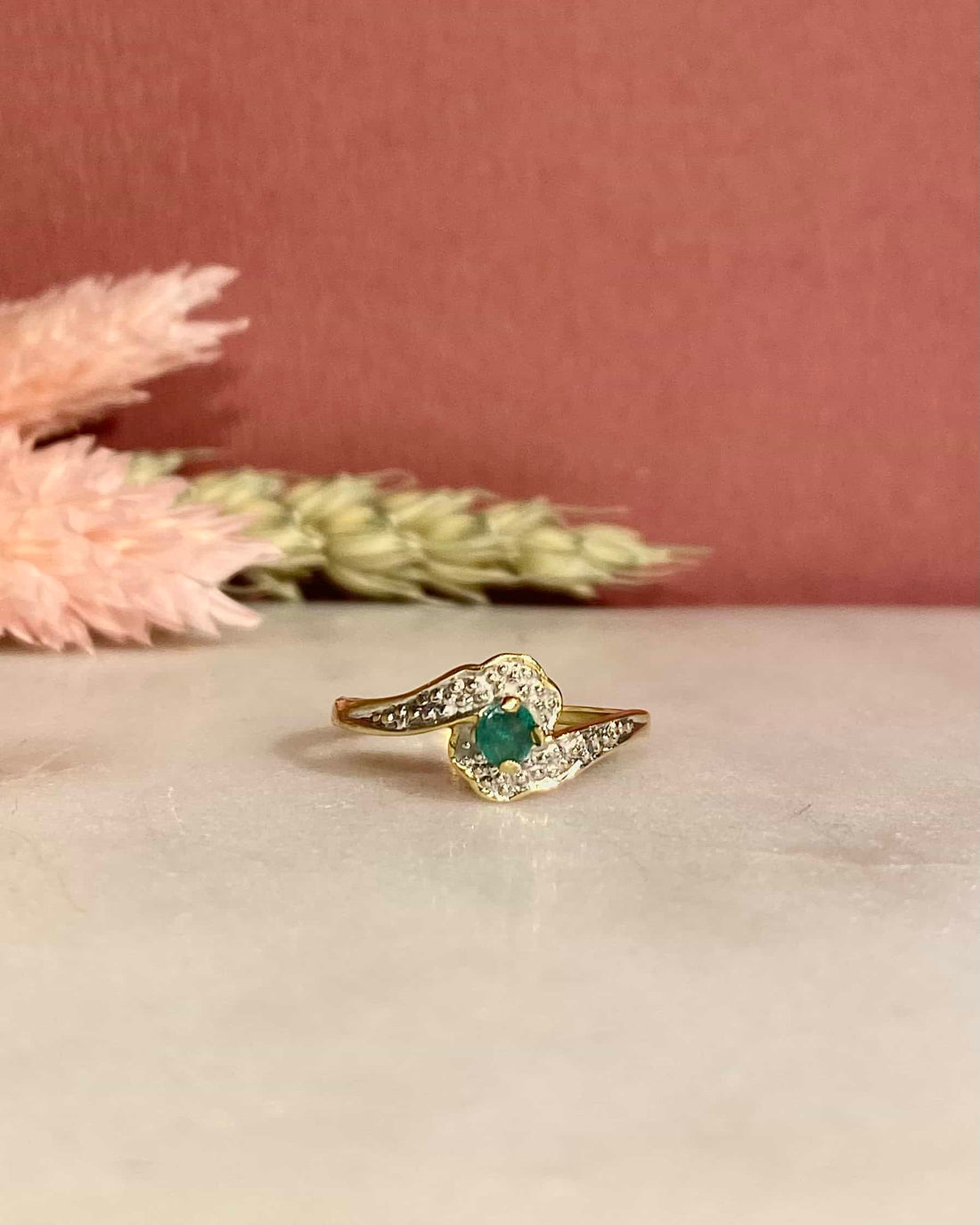 Bague Vintage Tourbillon Émeraude &quot;Iseult&quot;