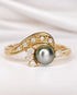 Bague Tourbillon Perle Tahitienne & Diamants "Hina" - Elliade Paris