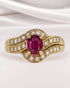 Bague Tourbillon Rubis 0.50 carat, Diamants 0.36 carat & Or 18 carats 4.26g "Olga" - Elliade Paris