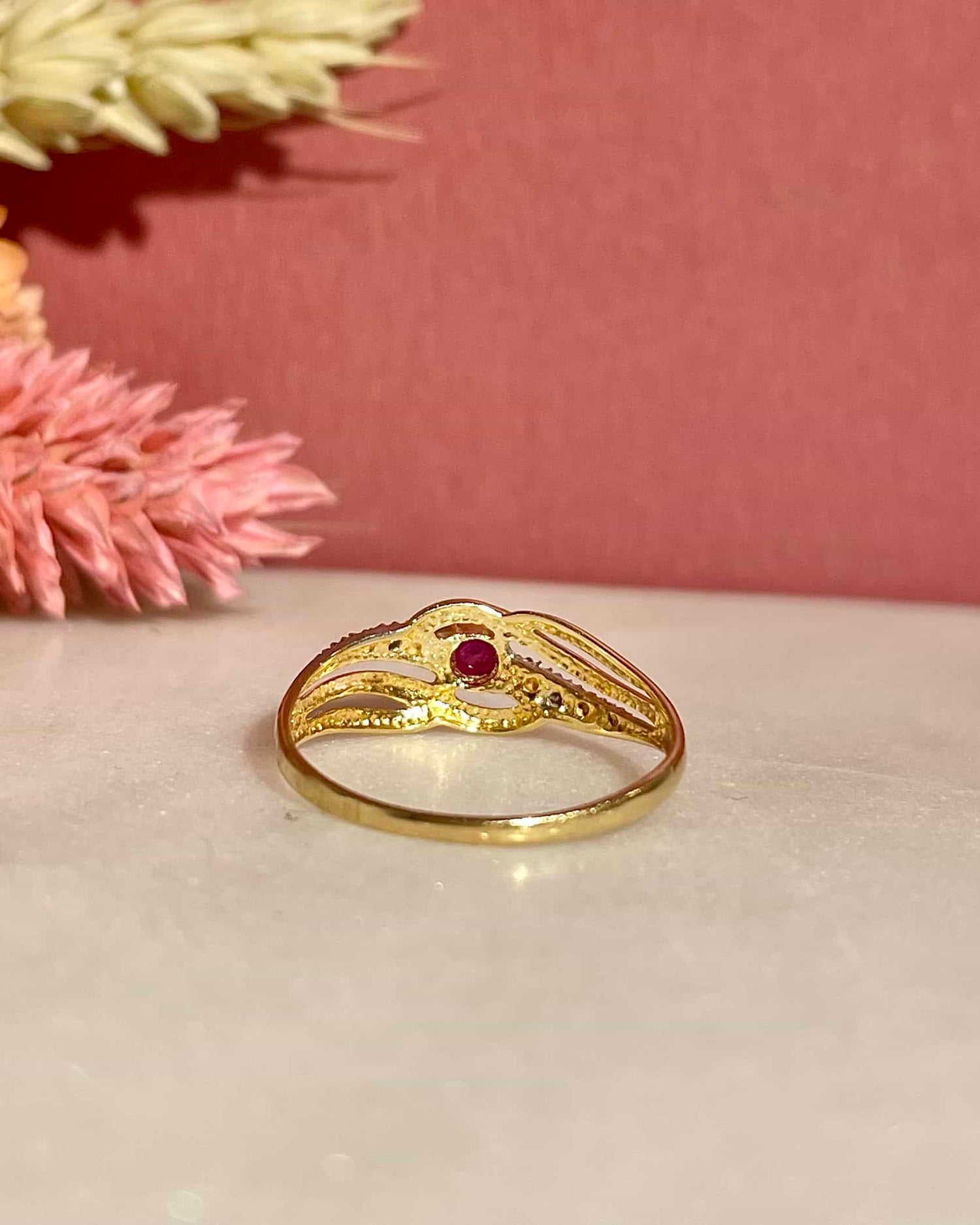 Bague Jonc Rubis &amp; Diamants &quot;Zlava&quot;