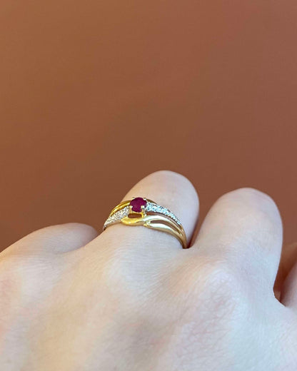 Bague Jonc Rubis &amp; Diamants &quot;Zlava&quot;