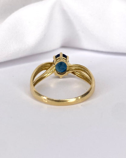 Bague tourbillon Saphir 0.63 carat &quot;Loeva&quot; - Elliade Paris