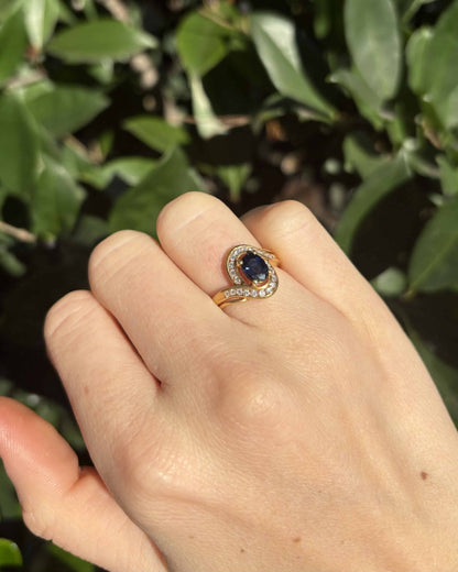 Bague Tourbillon Saphir 1 carat et Diamants &quot;Morganne&quot; - Elliade Paris