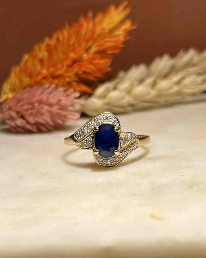 Bague tourbillon saphir &amp; diamants &quot;Kity&quot; - Elliade Paris