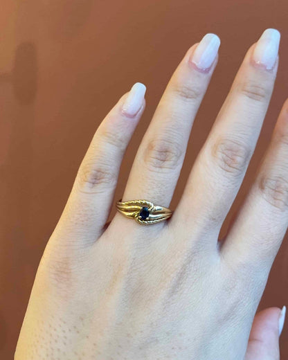 Bague Tourbillon Saphir &quot;Hazel&quot; - Elliade Paris